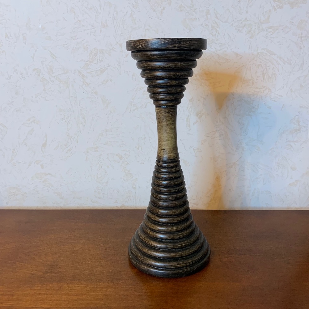 Home: Brown Wooden Candle Holder
